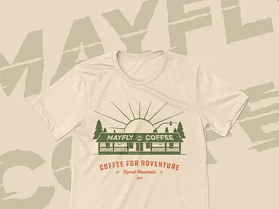 Mayfly Coffee T-shirt Design branding branding design chattanooga coffee logo mayfly merch nativemade texture tshirt vintage