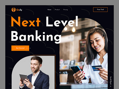 Oxily - Online Banking Website Design banking banking website clean design finance fintech homepage design landing page landingpage minimal design next level online banking payment product design product page sifat hasan ui design uiux ux design web design website design
