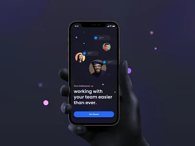 Onboarding Splash Screen || Collab app UI app concept best blue dark theme dark ui meeting app popular splash splash screen splashscreen top trending ui ui ux uidesign user experience user interface userinterface ux uxui