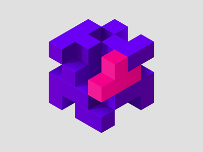 pinkblock block illustration isometric isometric art minimal nft nftart nftartist nfts tetris vector vectorart