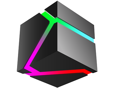 Cosmolink Cube Tech logo 3d 3d cube branding design gradient logo icon logo symbol technology logo