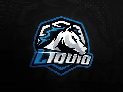 Team Liquid logo redesign angry art blue branding design e sports horse illustration liquid logo mascot mascot logo team liquid vector