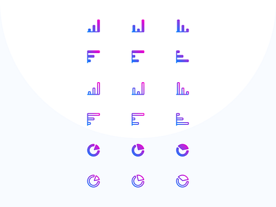 Gradient icons chart design diagram figma gradient gradients graphic icon icons minimal web