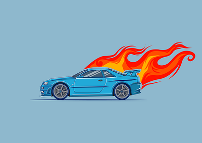 Car on Fire branding car car 3d car illustration car vector design illustration illustration art vector vector illustration vectorart vectors