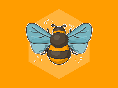 Save the bees bees branding bumblebee cute bee earth day flat design honey identity illustration logo nature save the bees save the planet vector wings world bee day yellow