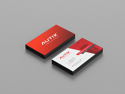 Collateral :: AUTIX™ Biz Card autix automotive branding business card card collateral design logo red