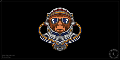 Monkey Astronaut - Shirt Design Idea amin shahrokhi astronaut astronaut t shirt clothing brand design fashion freelancer merch designer monkey monkey astronaut shirt shirt designer t shirt t shirt designer t shirts tee tee design tee designer tees