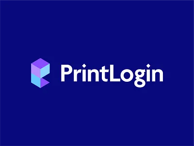 PrintLogin digital geometic letter monogram sharp square startup tech