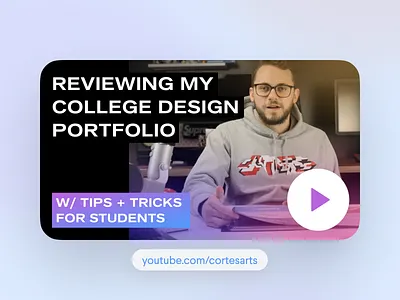 New Video! Reviewing My College Portfolio branding college illustration packaging portfolio portrait illustration product design reaction review thumbnail tips and tricks ui uiux university ux ux designer video web design youtuber youtubers