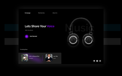 Music Sharing Website design landing page landing pages music app music share share share music ui ux website