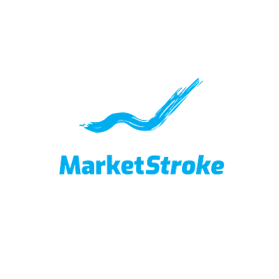 MarketStroke Startup Logo blue brand identity branding india line logo logo logo design minimal minimal logo saas logo software logo startup logo