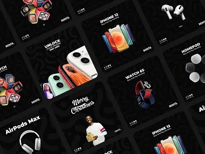 Social Media Content Design airpods apple apple watch brand design brand identity branding design earpods ecommerce homepod ipad iphone social media social media design ui ux