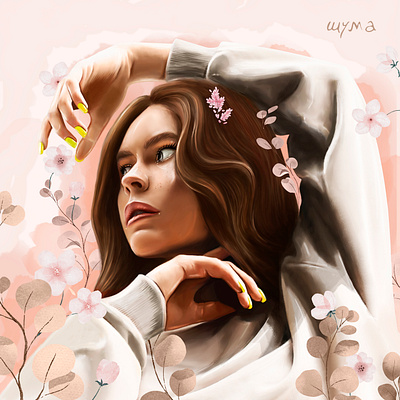 portrait in sakura leaves adobe illustrator adobe photoshop illustraion illustration illustration art illustrator japan portrait art portrait illustration sakura портрет