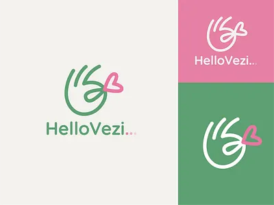 Healthy Salad Logo 2d art branding clean design flat green hand healthy heart illustration logo minimal pink salad ui vector vegetable yummy