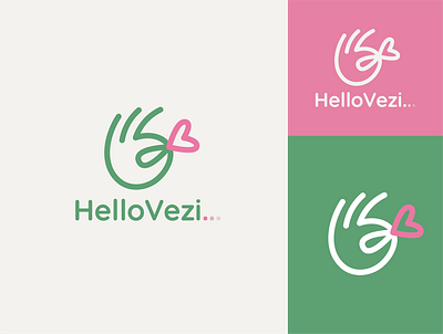 Healthy Salad Logo 2d art branding clean design flat green hand healthy heart illustration logo minimal pink salad ui vector vegetable yummy