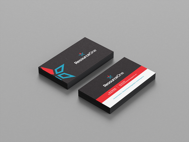 Collateral :: Resource One Biz Card america american blue branding business card collateral identity logo red resource white