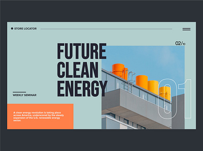 Future clean energy- Web UI exploration design flat layout logo typography ui vector web webdesign wordpress