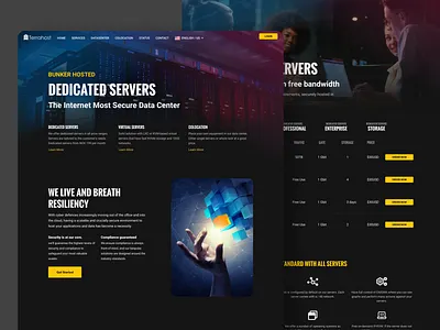 Hosting Site Landing Pages clean dark design homepage landing page layout ui web