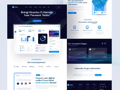 Robbo - Finance Landing Page banking branding chart clean currency dashboard desktop finance graphic landing page management payment statistic ui ux wallet web design website