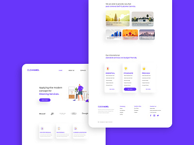 Cleaning Service Website Design | UX UI Concept branding design flat illustration interaction design interface design minimal website trendy typography ui ui ux ui ux design ui design ux