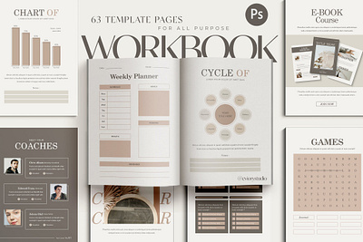 Workbook Course Creator for Coach blog blog ebook canva catalog class clean course download ebook free marketing online print printable social social media template webinar workshop