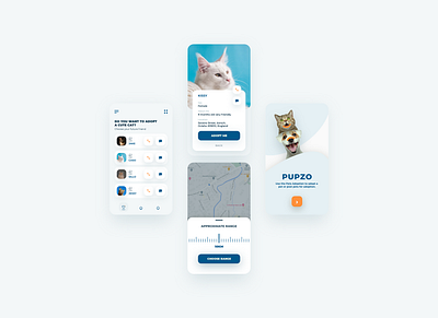 Pupzo App branding design flat graphic design illustration minimal ui ux web website