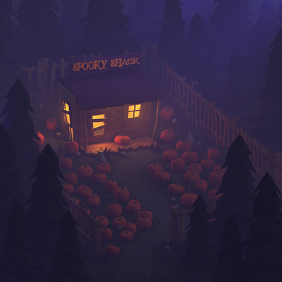 Spooky Shack c4d halloween pumpkins redshift spooky