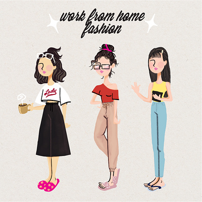 Work from home fashion 2d 2d character adobephotoshop character design digital illustration digitalart doodle girl illustration illustration sketch