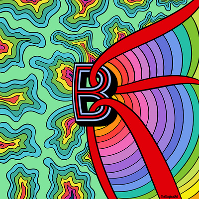 Psychedelic B 36 days of type design font design fonts fonts collection fontstyle illustration pyschedelic trippy designs type art typedesign typeface typography