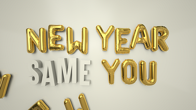 New Year Same You balloon c4d goals new year redshift