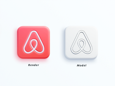 Airbnb Icon 3d color design icon illustration logo ui