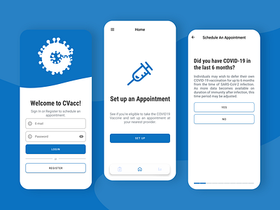 Vaccine Appointment Scheduler Mobile App app design appointment mobile app mobile ui questionnaire ui uidesign vaccine