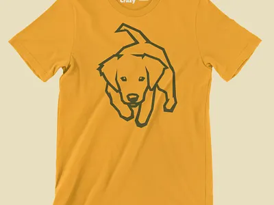 Golden Puppy T-Shirt dogs golden retriever illustration puppy t shirt tshirt