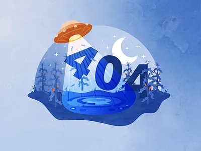 404 alien corn crop design illustration nightime ui vector