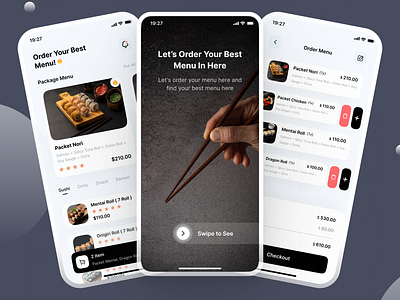 Food Order - Mobile App bento chart design drink food ramen snack sushi udon ui uidesign