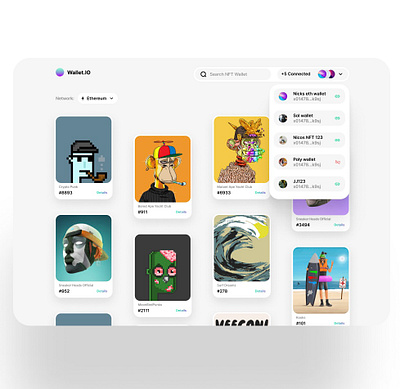 Multi-Wallet NFT App app app design crypto defi ex mobile nft ui ux wallet web3