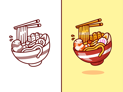 #CatalystTutorial Ramen Noodle🍜 bowl chicken chopstick coloring cute eating egg fish food icon illustration japanese logo noodle ramen sketch step by step tutorial