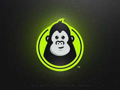 Gorilla ape character cute design drawing dribbble gorilla illustration logo mascot vector