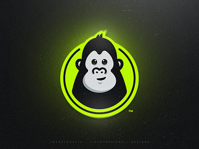 Gorilla ape character cute design drawing dribbble gorilla illustration logo mascot vector