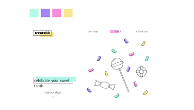 Candy Shop Landing Page branding design illustration minimal web