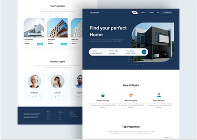 Real Estate Landing Page app balding design home homepage hotel house real estate agency real estate agent real estate branding real estate landing real estate landing page rooms ui ux web