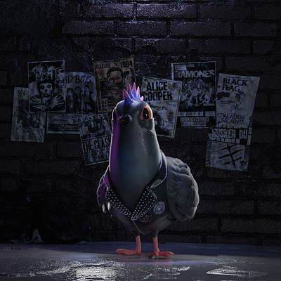 Punk Pidgeon animal music pidgeon punk ramones rock