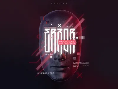 ERROR 404 cyberpunk error game high style lettering logo logotype music typography wiktor ares