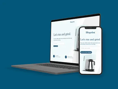Bluprint Home Landing Page design ecommerce web