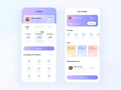 Member mobile terminal design app design illustration typography ui ui icon ux