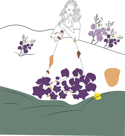 one line art illustration rolie color line art continuous line continuous line art flower line art graphic design illustrator design minimalist line art one line art one line drawing portrait art
