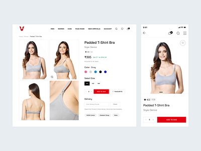 V-Star eCommerce product detail page chekout design ecommerce ui ux website