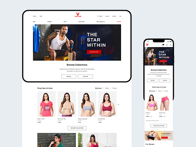 V-Star eCommerce website home page design ecommerce graphic design homepage typography ui ux vector website