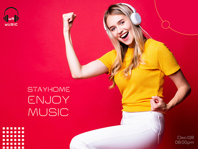 MR Music: StayHome Enjoy Music app brochure design enjoy logo music stay stay home staysafe typography ux vector web website website design