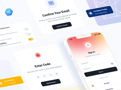 Credential Page 🔏 3d confirm confirm email credential elegant email login notification one time password otp preferences register setting sign in sign up step wizard